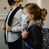 student wearing mask